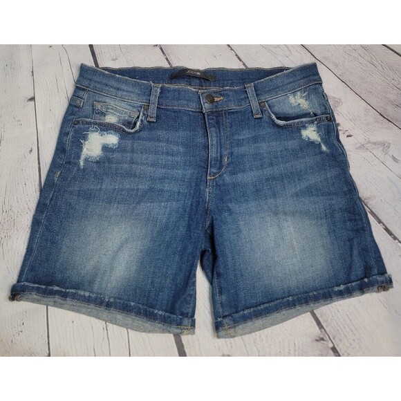 Joe's Jean Distressed Med Wash Bermuda Jean Shorts size 26 Pockets Casual - Picture 1 of 9